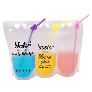 16oz Stand-Up Drink Pouches W/Straws