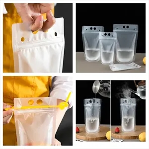 16oz Stand-Up Drink Pouches W/Straws