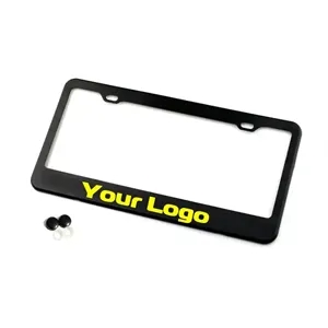 2 Holes License Plate Frame Matte Black