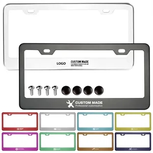 2 Holes License Plate Frame Matte Black