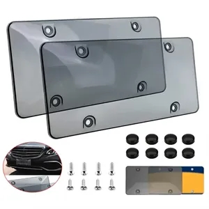 2 Pack Unbreakable License Plate Tinted Cover/Shield