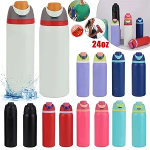 24 Oz Insulated Water Bottle with Straw