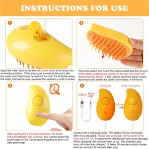 Cat And Dog Pet Hair Steam Brush for Shedding