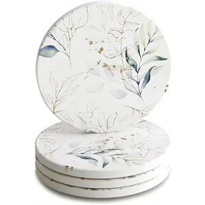 Customized ceramic absorbent wooden base coaster