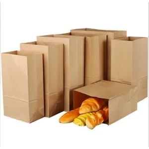 Disposable Greaseproof Kraft Paper Bags For Snacks And Food