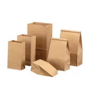 Disposable Greaseproof Kraft Paper Bags For Snacks And Food
