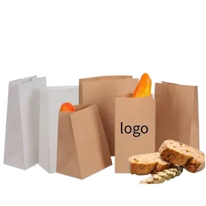Disposable Greaseproof Kraft Paper Bags For Snacks And Food