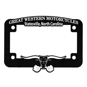 Motorcycle License Plate Frame - Black Plastic