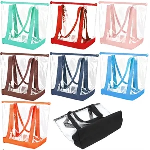 Pvc Clear Tote Bag Shoulder With Zipper Closure