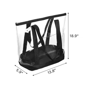 Pvc Clear Tote Bag Shoulder With Zipper Closure