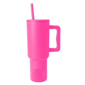 Steel Water Bottle with Handle and Straw Lid