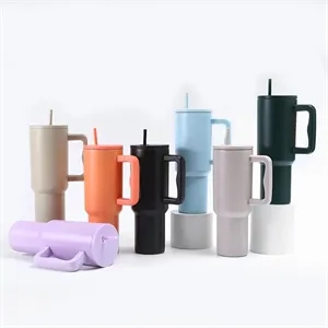 Steel Water Bottle with Handle and Straw Lid