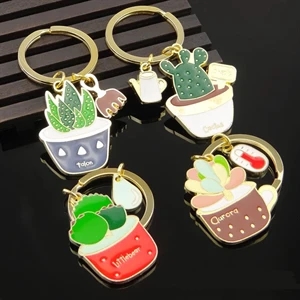 Succulent plant keychain