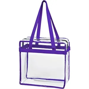Zippered Pvc Stadium Tote Bag
