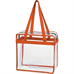 Zippered Pvc Stadium Tote Bag