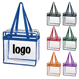 Zippered Pvc Stadium Tote Bag