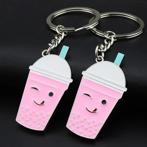 milk tea cup key chain