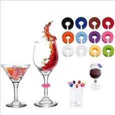 12 Piece Different Color Silicone Wine Glass Charms