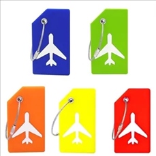 3 1/2" Custom Silicone Luggage Tag w/Secure Wire Loop MOQ100