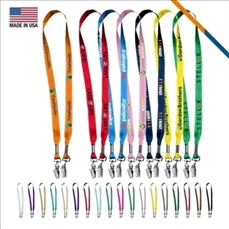 3/4" Custom Open Ended Polyester Lanyard w/ Badge Holder