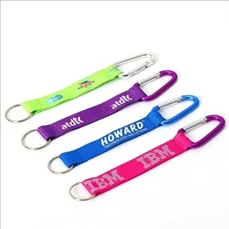 3/4" Sublimated Polyester Pocket Lanyard w/Carabiner Keyring