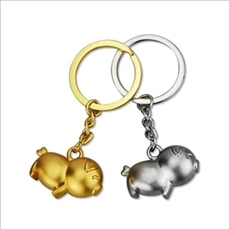 3D golden pig keychain