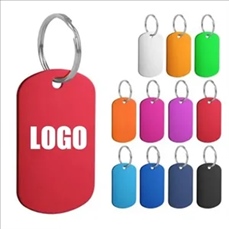 Aluminum Dog Tag with Key Ring