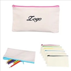 Canvas Pen Pouch With Zipper