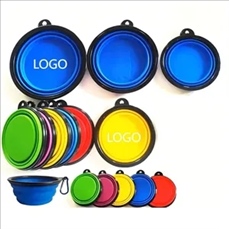 Collapsible colorful Pet Bowl Carabiner