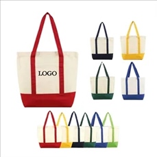 Cotton Canvas Boat Tote Bags Front Pocket