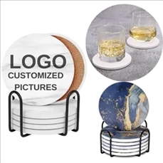 Customized ceramic absorbent wooden base coaster Customized ceramic absorbent wooden base coaster