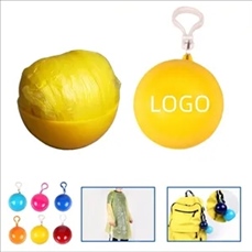 Disposable Raincoat Ponchos with Keychain Ball