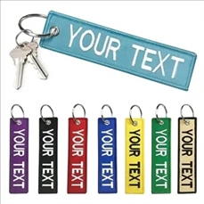 Fabric Embroidered Flight Keytag Keychain
