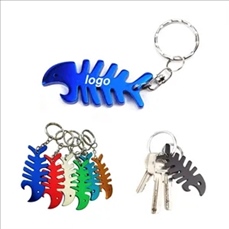 Fish Bone Shaped Metal Bottle Opener with Key Holder