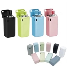 Folding silicone straw stainless steel ABS portable travel