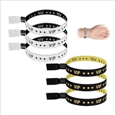 Glitter VIP Party Wristbands with Secure Locking Clip