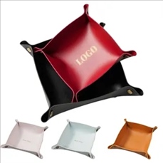 Leather Fruit Box Desktop pvc Foldable Storage Tray