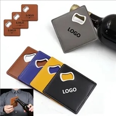 Leather bottle opener coaster design PU material non-slip