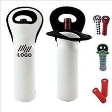 Neoprene Single Bottle Wine Tote Bag