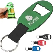 Oval Bottle Opener Keychain w/ Strap Oval Bottle Opener Keychain w/ Strap