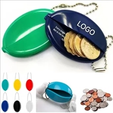 PVC Coin Pouch Change Purse W/ Chain