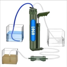 Portable outdoor water purifier with hand pressure