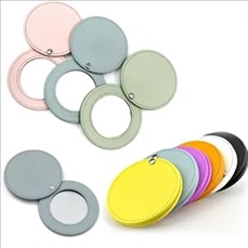 Pu Leather Makeup Pocket Compact Mirror