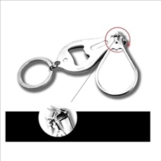 Round Nail Clipper With Bottle Opener Keyring