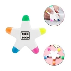 Star Shaped 5 In 1 Highlighter Marker Pens
