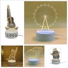 USB Three-Color 3D Night Light Creative Visualization Lamp